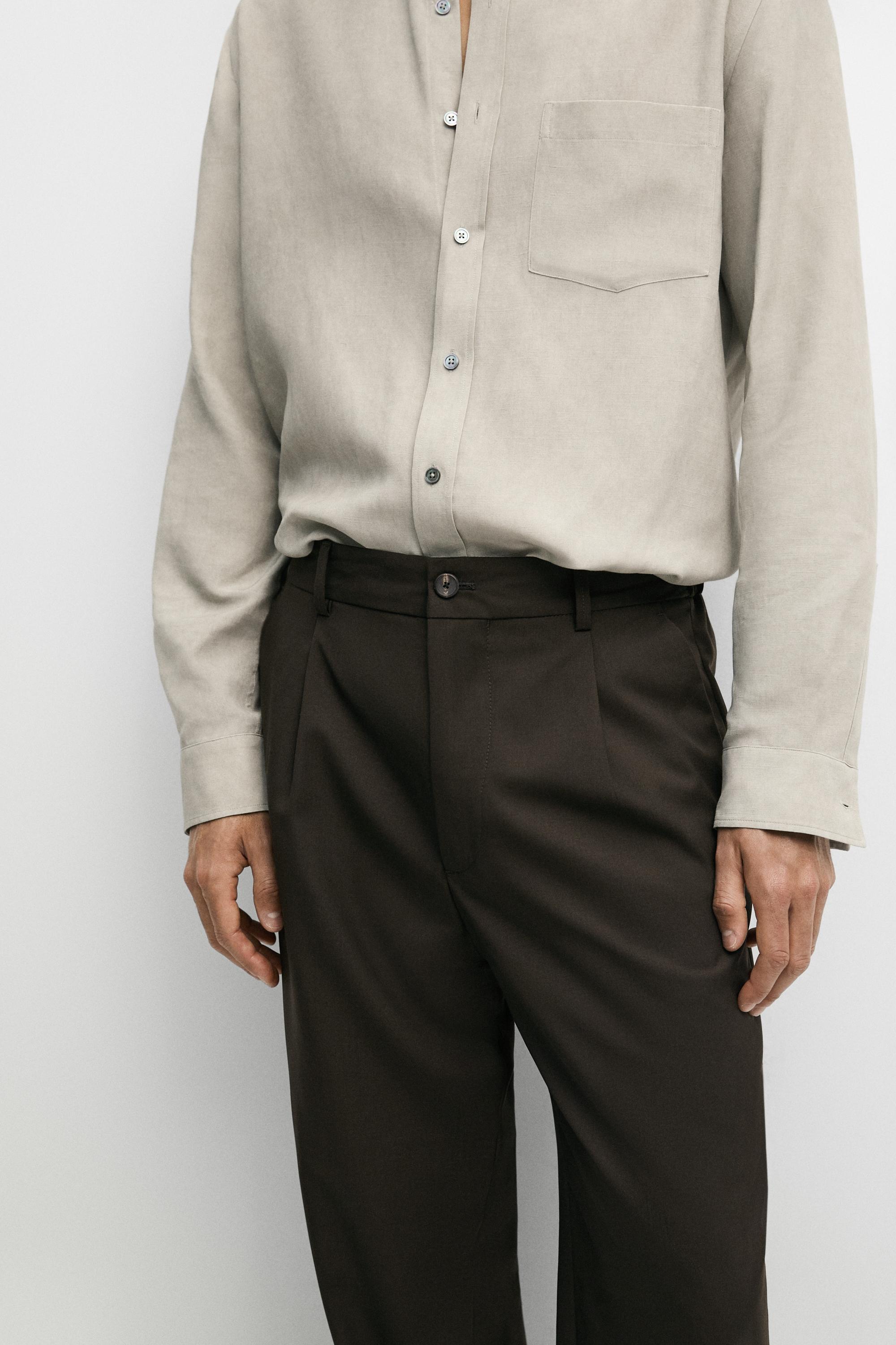 100% wool relaxed fit pants
